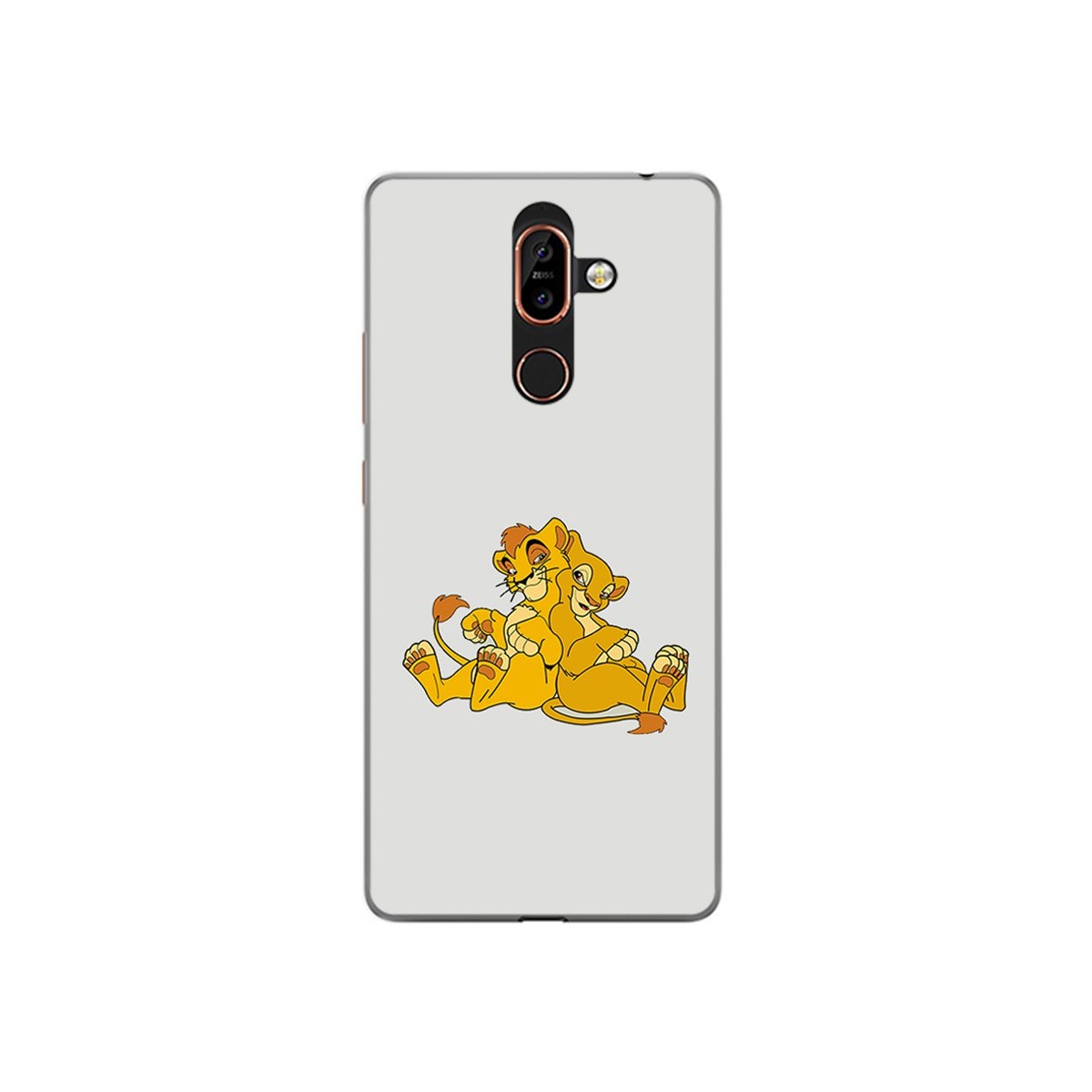 Funda Gel Tpu para Nokia 7 Plus Diseño Leones Dibujos