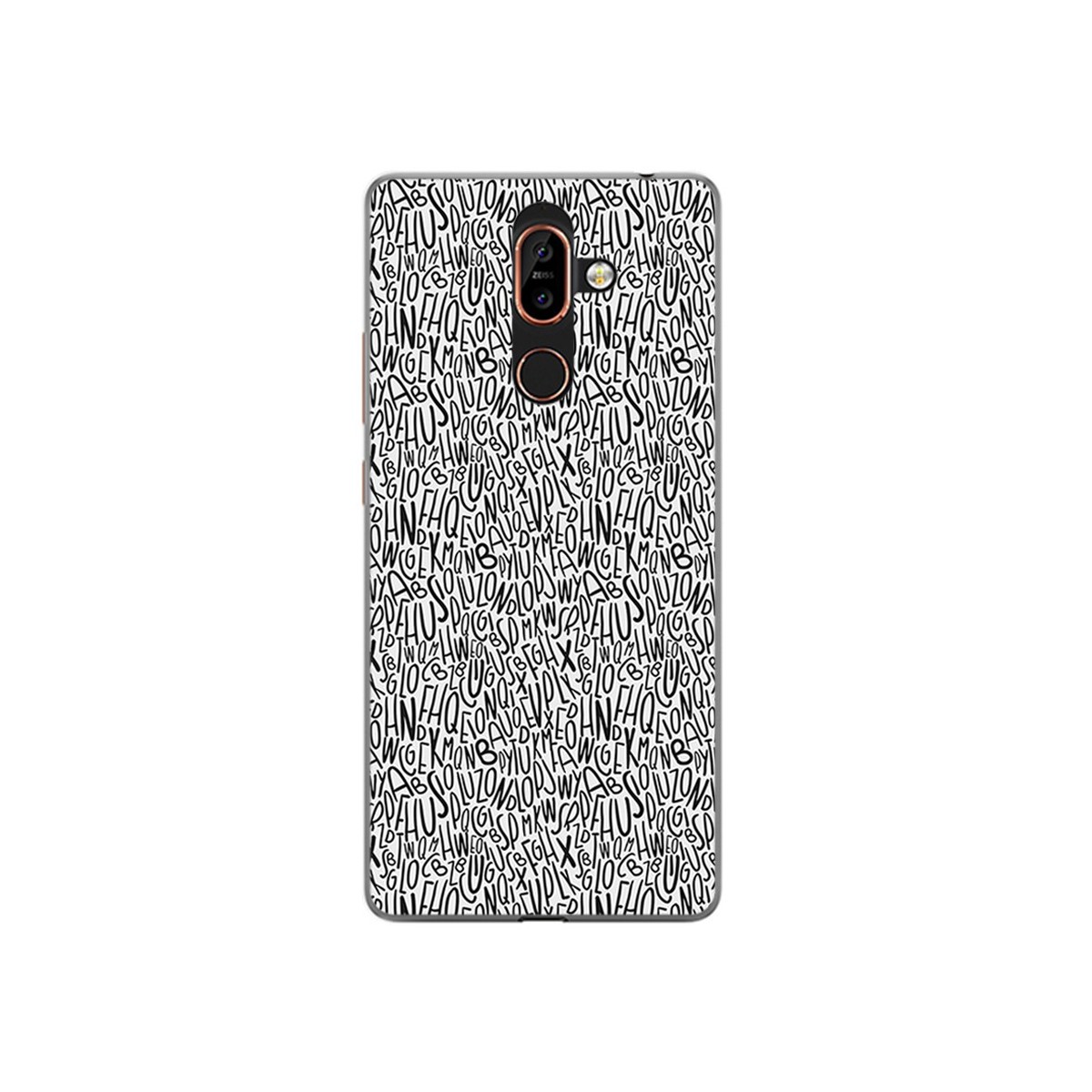 Funda Gel Tpu para Nokia 7 Plus Diseño Letras Dibujos