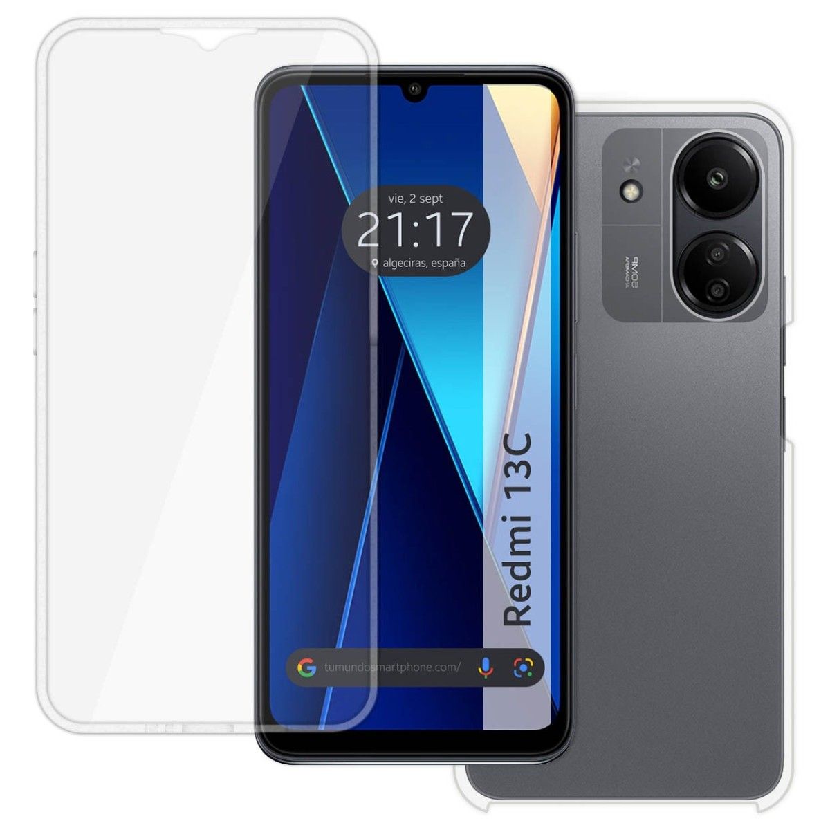 Funda Doble Transparente Pc + Tpu Full Body 360 para Xiaomi Redmi 13C