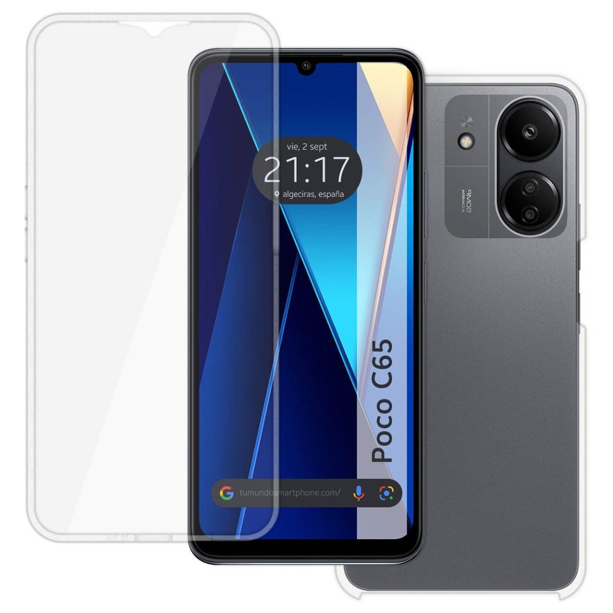 Funda Doble Transparente Pc + Tpu Full Body 360 para Xiaomi Poco C65