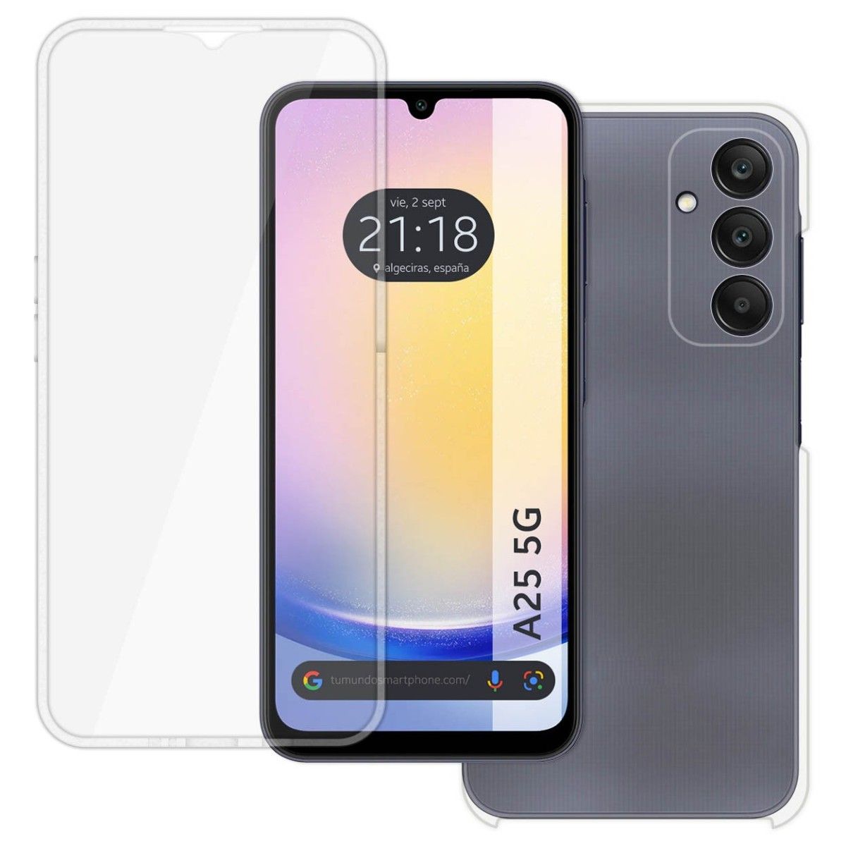 Funda Doble Transparente Pc + Tpu Full Body 360 para Samsung Galaxy A25 5G