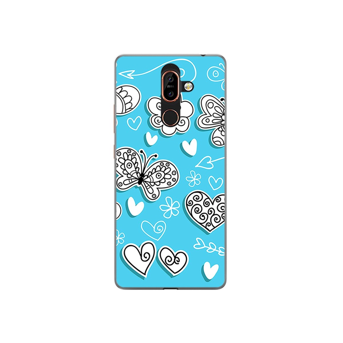 Funda Gel Tpu para Nokia 7 Plus Diseño Mariposas Dibujos