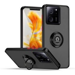 Funda Mate con Borde Negro y Anillo Giratorio 360 para Xiaomi Poco X6 Pro 5G
