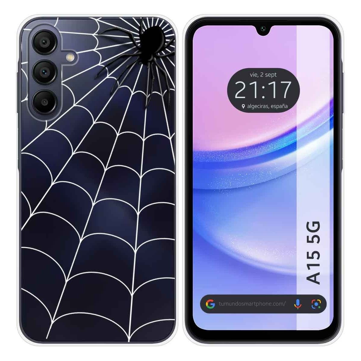 Funda Silicona Transparente para Samsung Galaxy A15 4G / 5G diseño Araña Dibujos