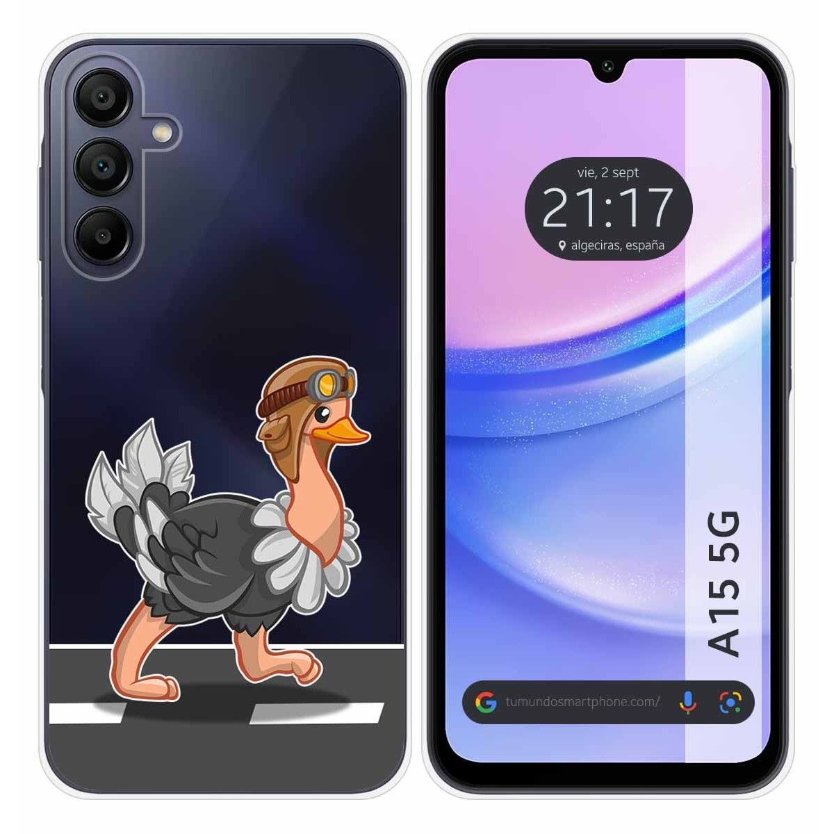 Funda Silicona Transparente para Samsung Galaxy A15 4G / 5G diseño Avestruz Dibujos
