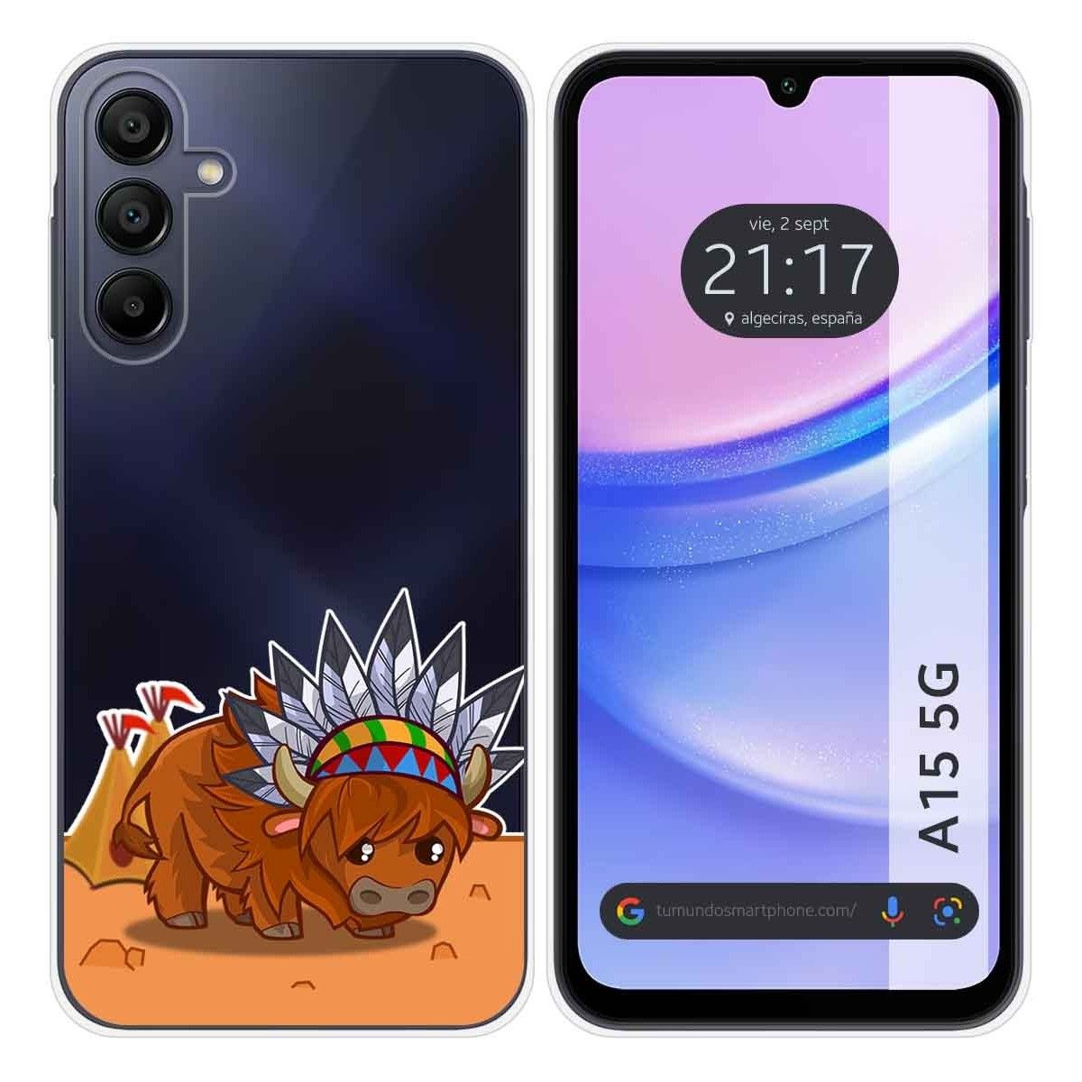 Funda Silicona Transparente para Samsung Galaxy A15 4G / 5G diseño Bufalo Dibujos