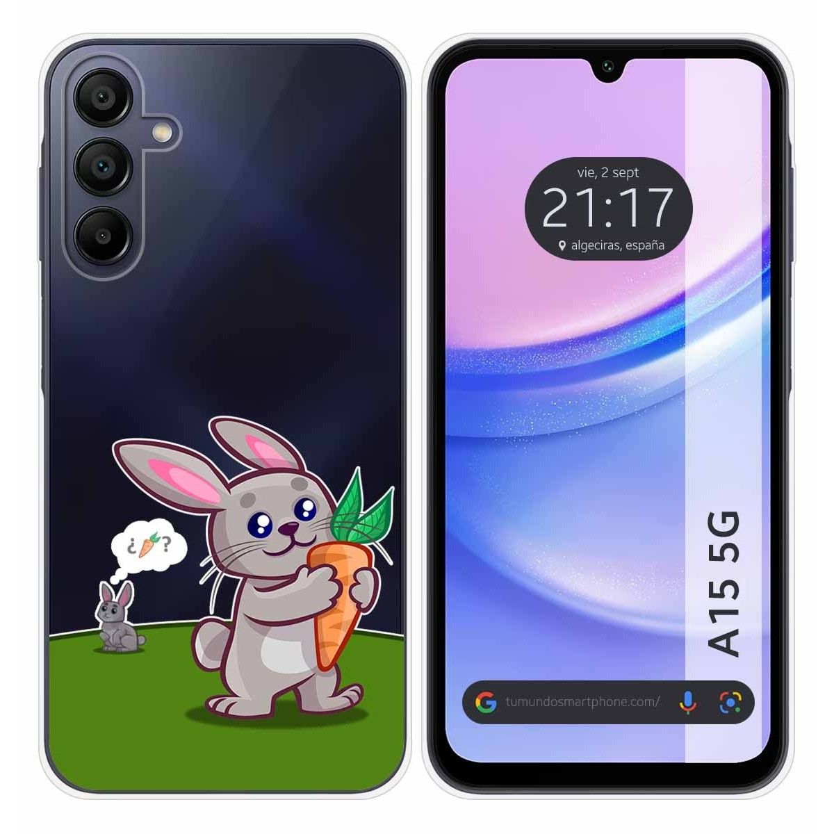 Funda Silicona Transparente para Samsung Galaxy A15 4G / 5G diseño Conejo Dibujos