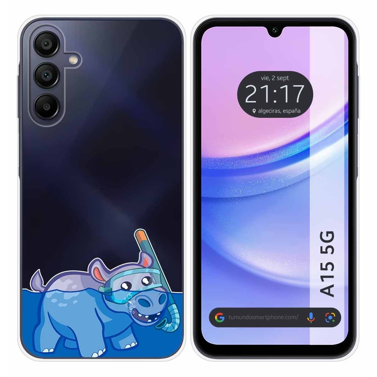 Funda Silicona Transparente para Samsung Galaxy A15 4G / 5G diseño Hipo Dibujos