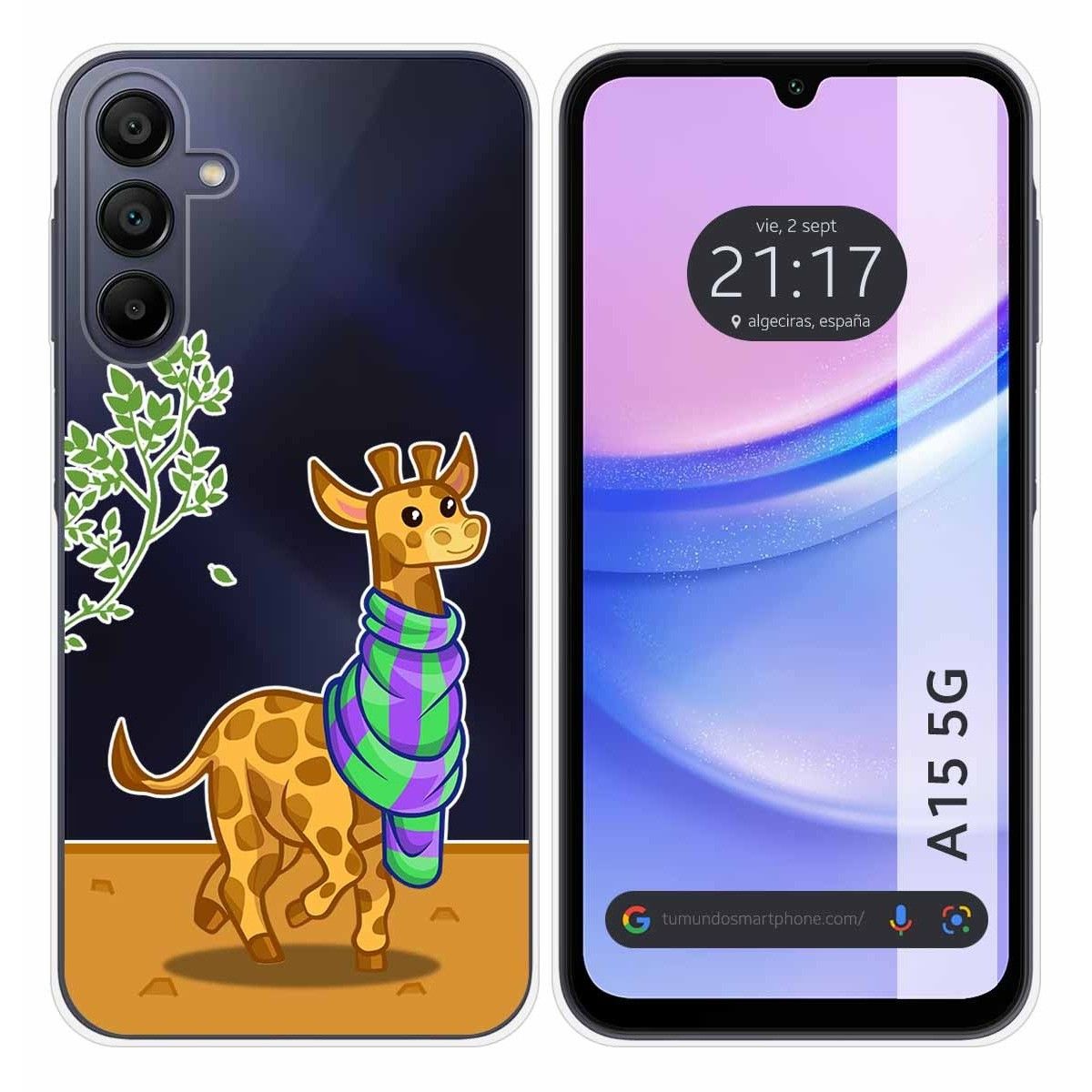 Funda Silicona Transparente para Samsung Galaxy A15 4G / 5G diseño Jirafa Dibujos