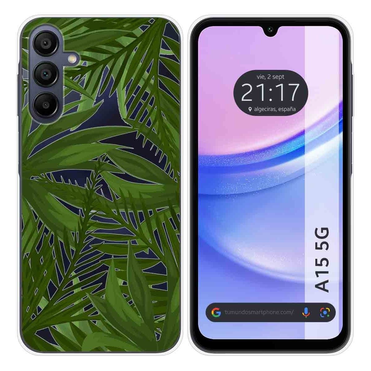 Funda Silicona Transparente para Samsung Galaxy A15 4G / 5G diseño Jungla Dibujos