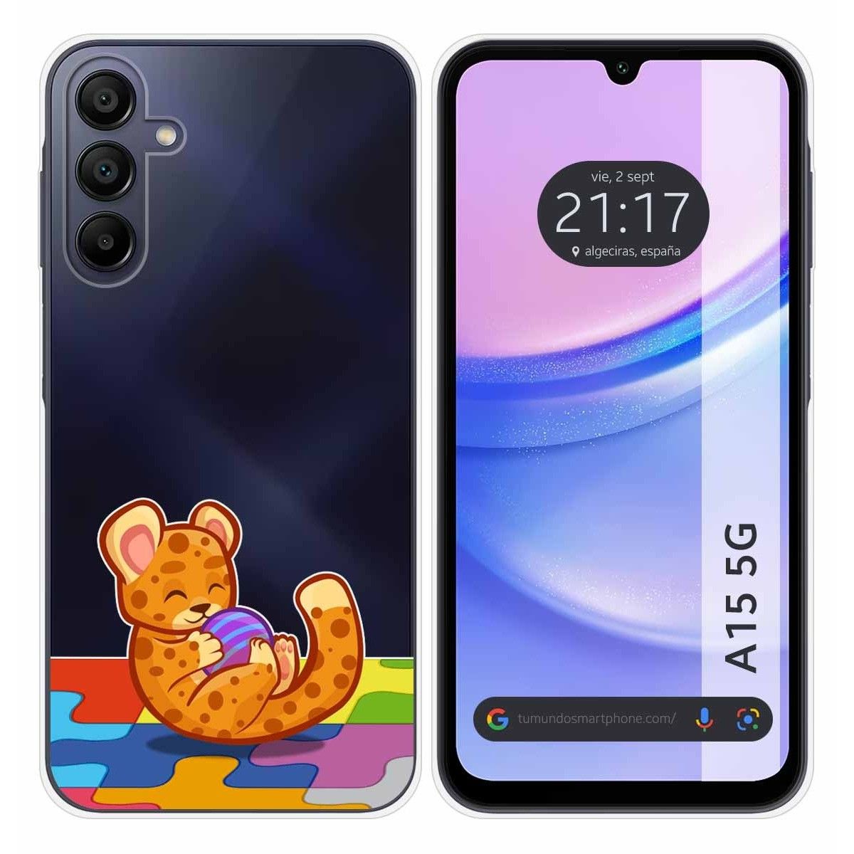 Funda Silicona Transparente para Samsung Galaxy A15 4G / 5G diseño Leopardo Dibujos