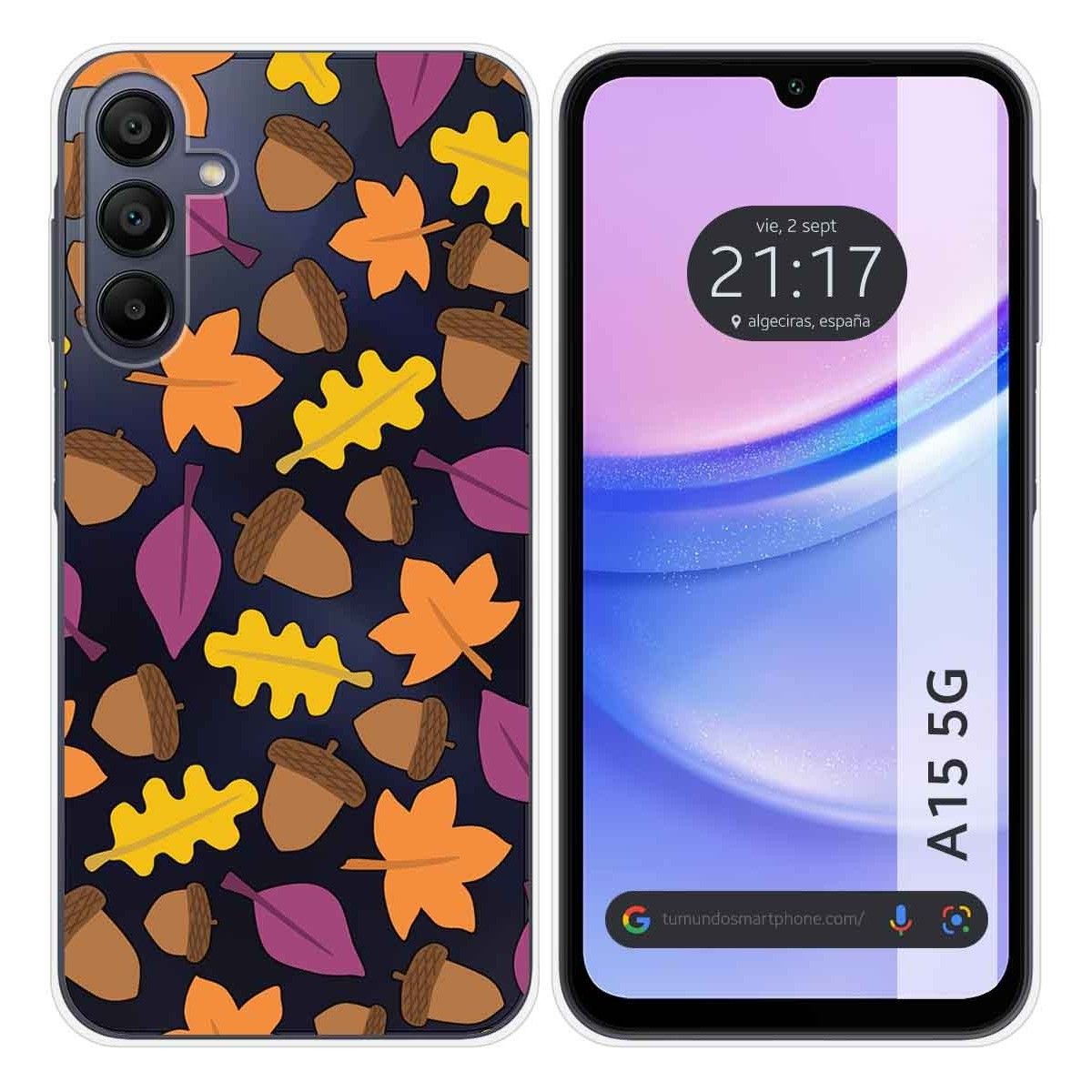 Funda Silicona Transparente para Samsung Galaxy A15 4G / 5G diseño Otoño Dibujos