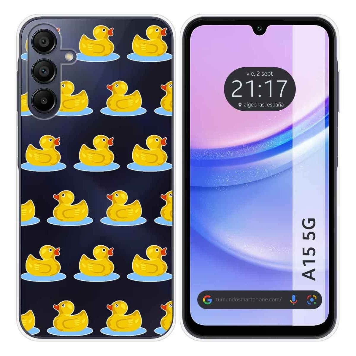 Funda Silicona Transparente para Samsung Galaxy A15 4G / 5G diseño Pato Dibujos