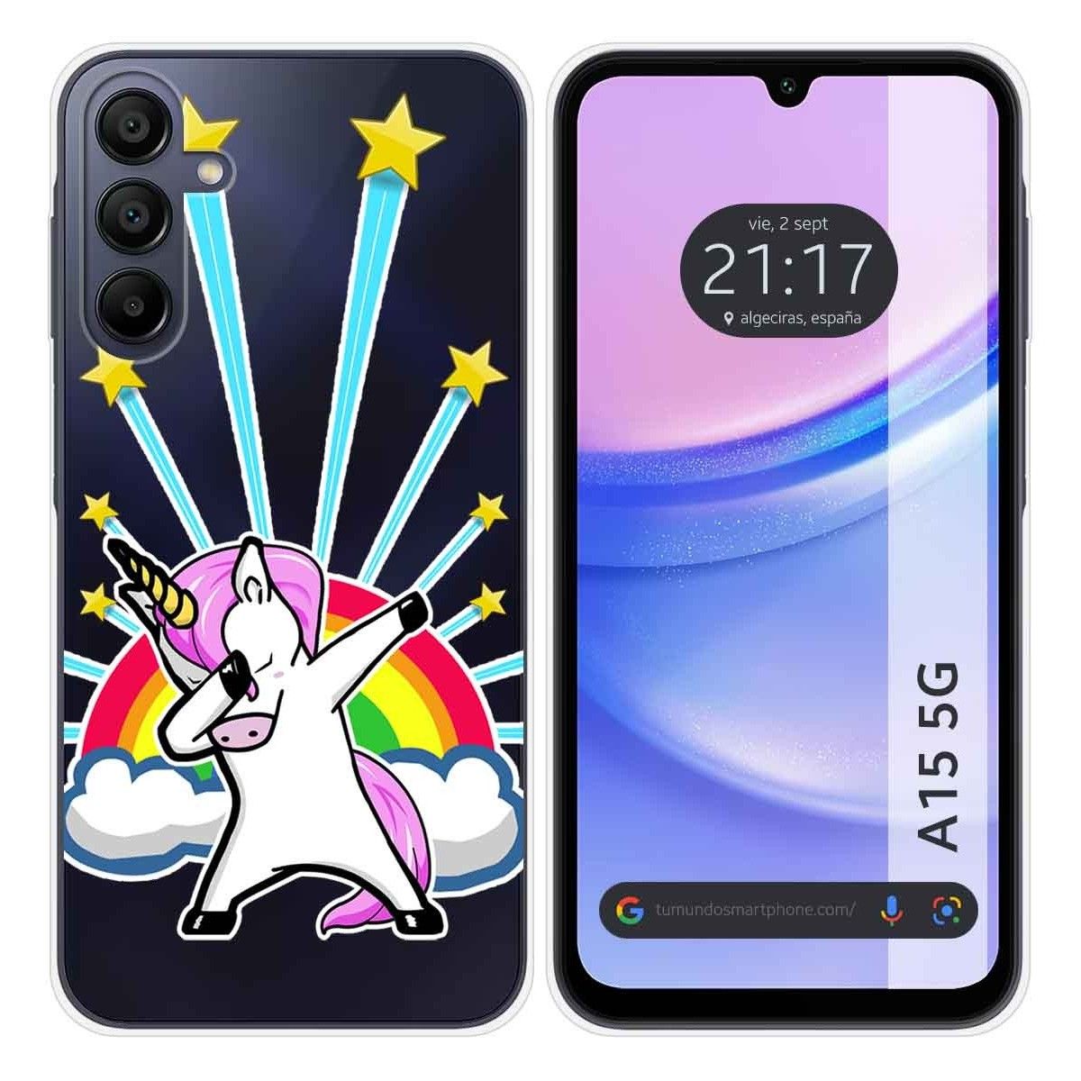 Funda Silicona Transparente para Samsung Galaxy A15 4G / 5G diseño Unicornio Dibujos
