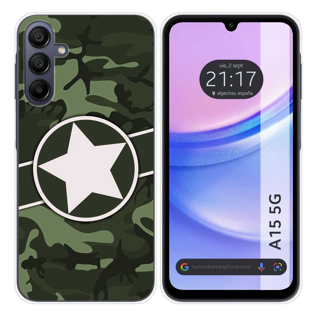 Funda Silicona para Samsung Galaxy A15 4G / 5G diseño Camuflaje 01 Dibujos