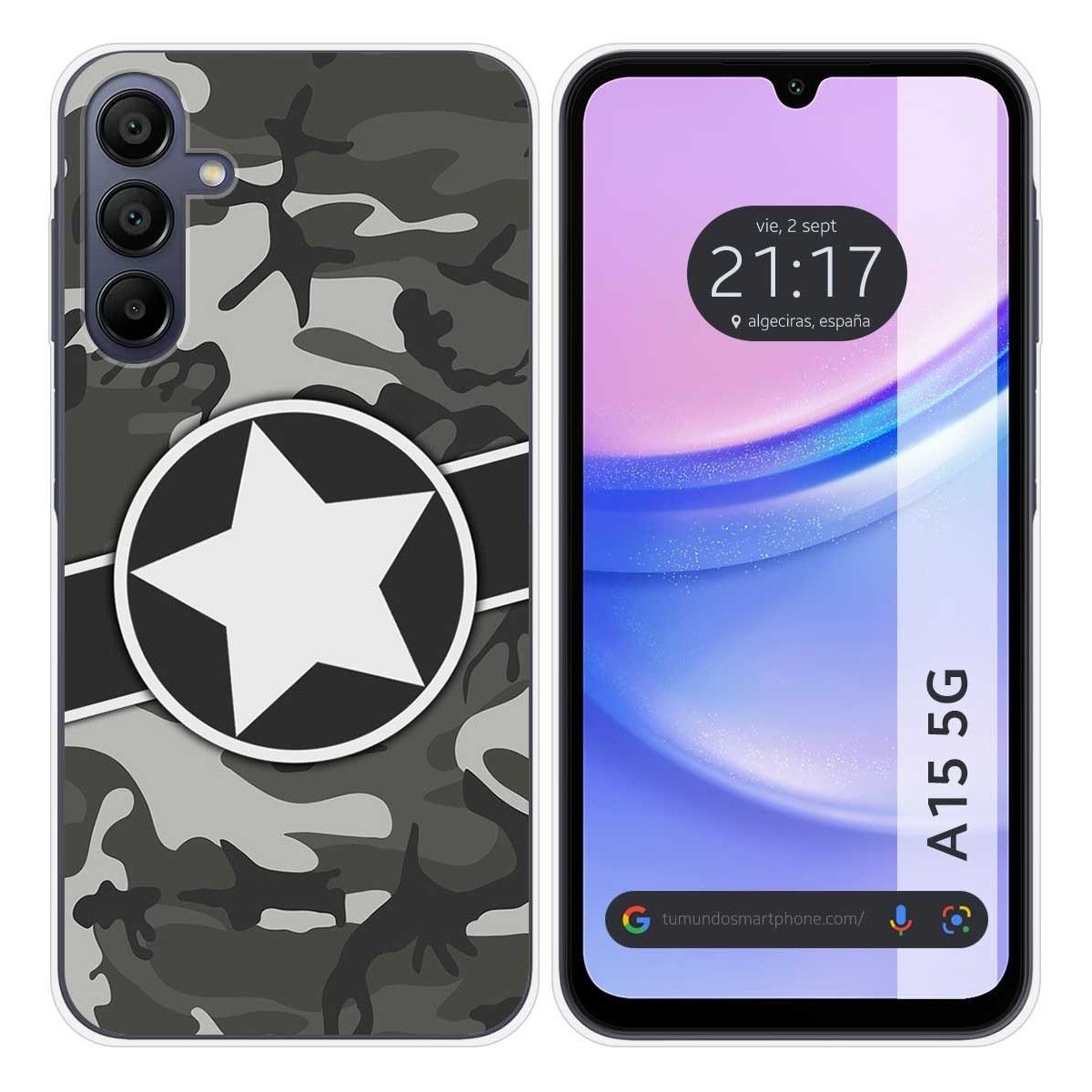 Funda Silicona para Samsung Galaxy A15 4G / 5G diseño Camuflaje 02 Dibujos