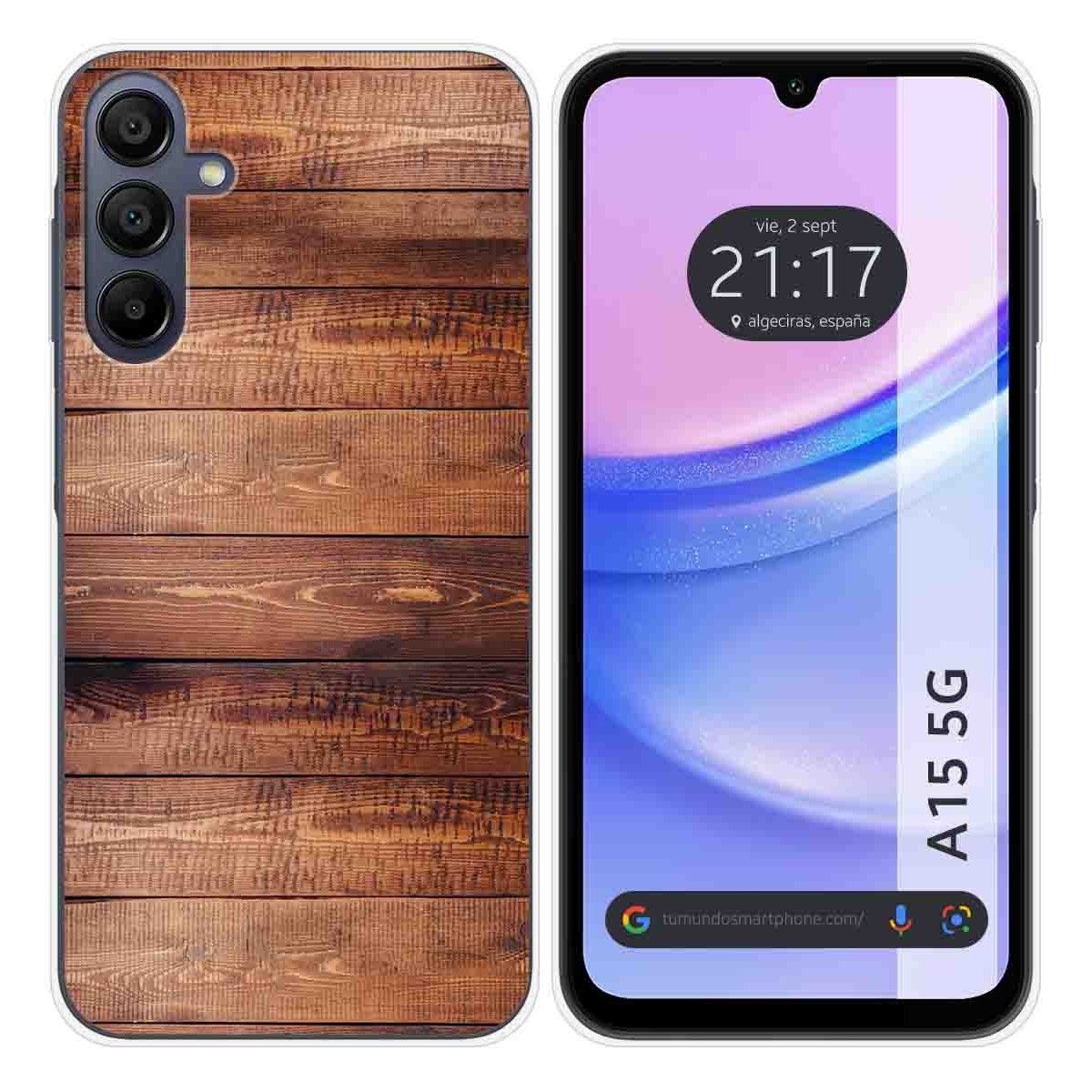 Funda Silicona para Samsung Galaxy A15 4G / 5G diseño Madera 02 Dibujos