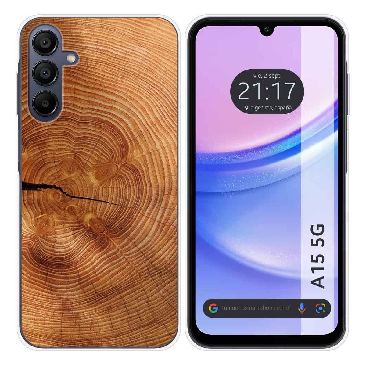 Funda Silicona para Samsung Galaxy A15 4G / 5G diseño Madera 04 Dibujos