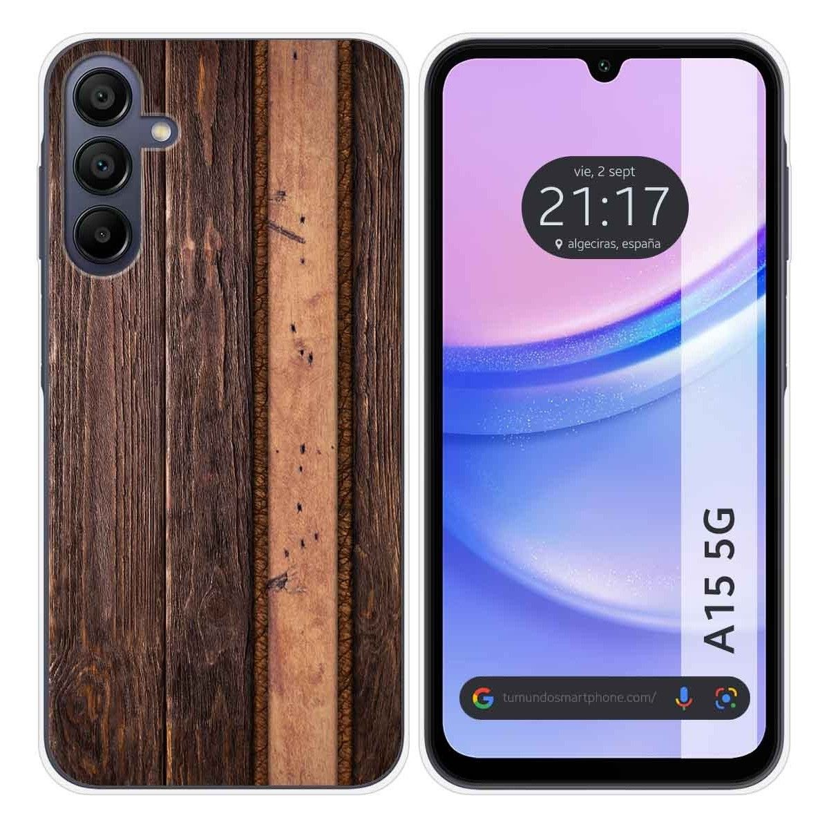 Funda Silicona para Samsung Galaxy A15 4G / 5G diseño Madera 05 Dibujos