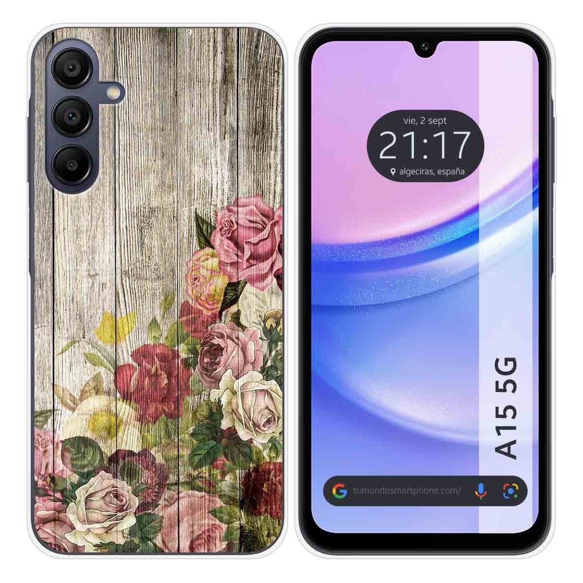 Funda Silicona para Samsung Galaxy A15 4G / 5G diseño Madera 08 Dibujos