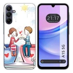 Funda Silicona para Samsung Galaxy A15 4G / 5G diseño Café Dibujos