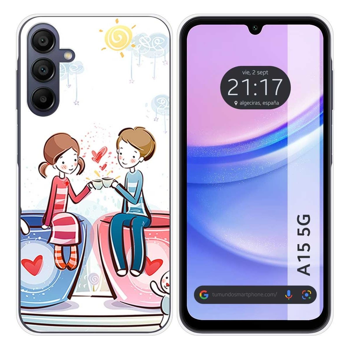 Funda Silicona para Samsung Galaxy A15 4G / 5G diseño Café Dibujos