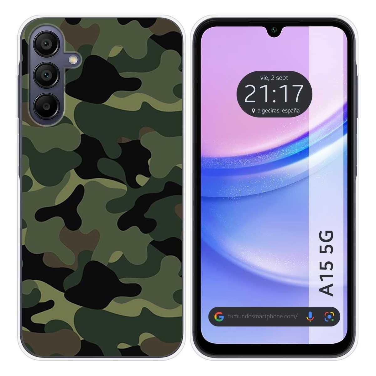 Funda Silicona para Samsung Galaxy A15 4G / 5G diseño Camuflaje Dibujos