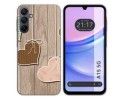 Funda Silicona para Samsung Galaxy A15 4G / 5G diseño Corazones Madera Dibujos