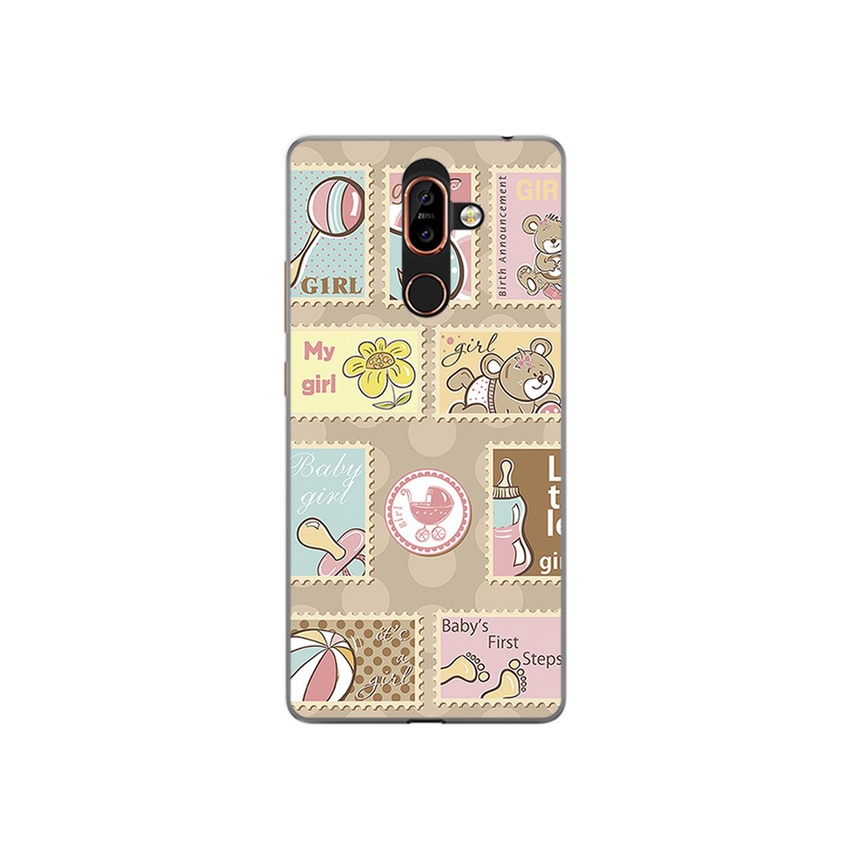 Funda Gel Tpu para Nokia 7 Plus Diseño Sellos Dibujos