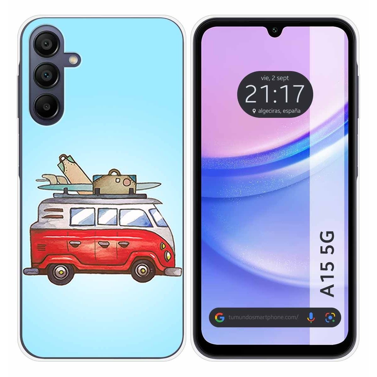 Funda Silicona para Samsung Galaxy A15 4G / 5G diseño Furgoneta Dibujos