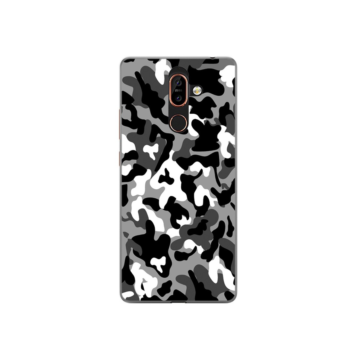 Funda Gel Tpu para Nokia 7 Plus Diseño Snow Camuflaje Dibujos
