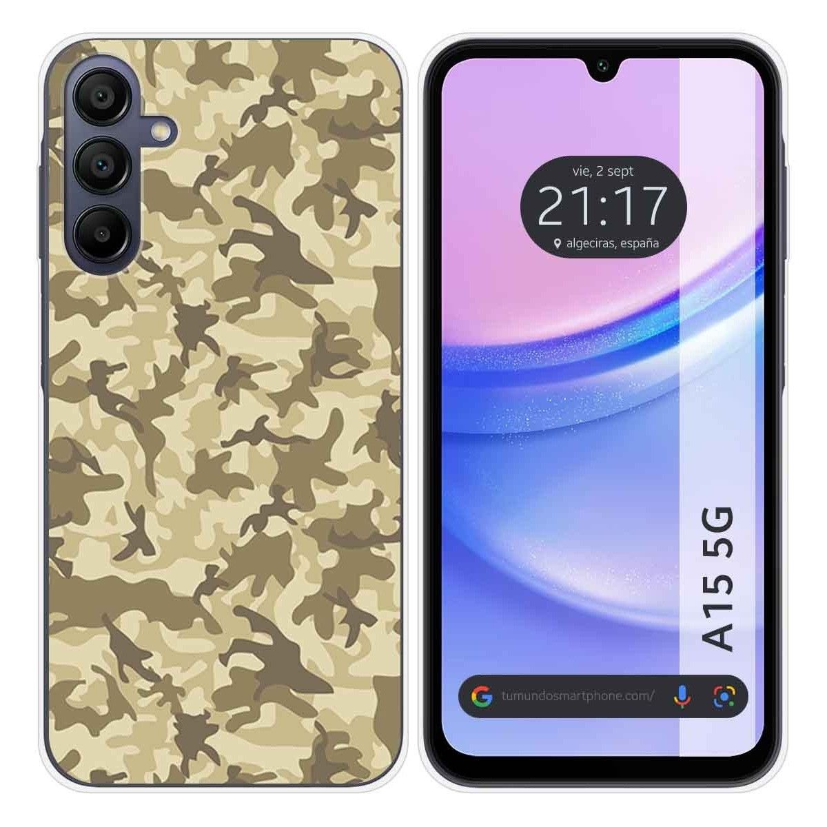 Funda Silicona para Samsung Galaxy A15 4G / 5G diseño Sand Camuflaje Dibujos
