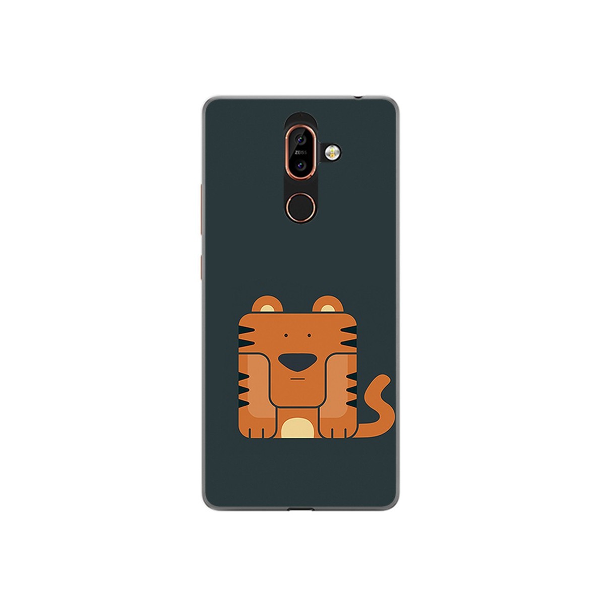 Funda Gel Tpu para Nokia 7 Plus Diseño Tigre Dibujos