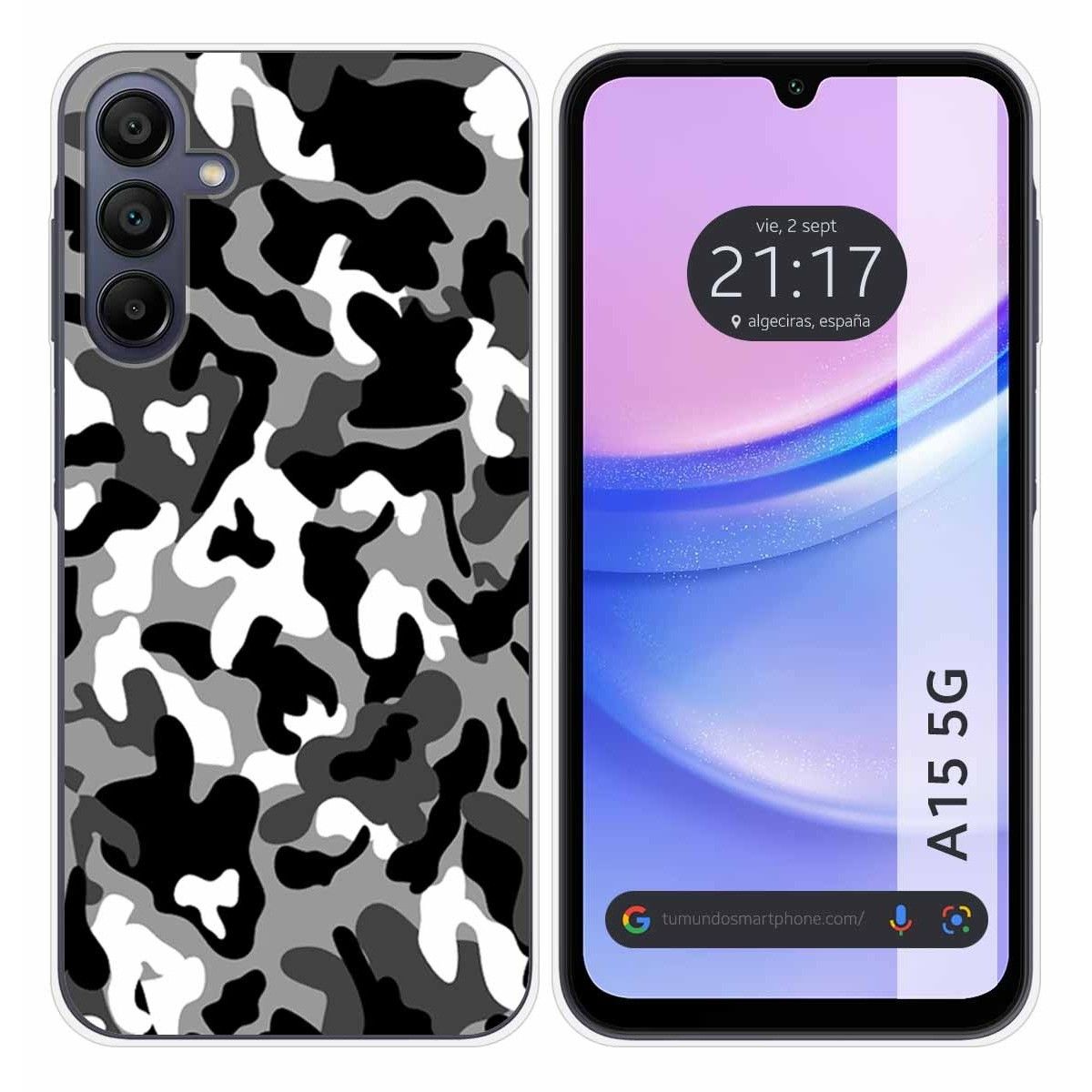 Funda Silicona para Samsung Galaxy A15 4G / 5G diseño Snow Camuflaje Dibujos