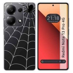Funda Silicona Transparente para Xiaomi Redmi Note 13 Pro 4G diseño Araña Dibujos