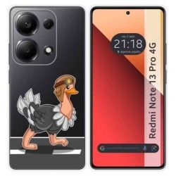 Funda Silicona Transparente para Xiaomi Redmi Note 13 Pro 4G diseño Avestruz Dibujos