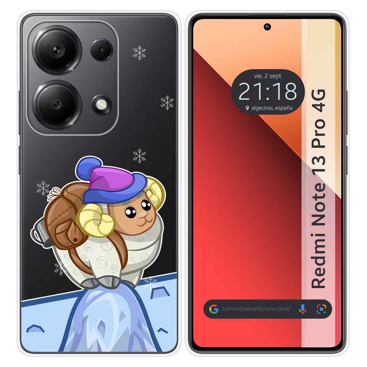 Funda Silicona Transparente para Xiaomi Redmi Note 13 Pro 4G diseño Cabra Dibujos
