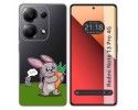 Funda Silicona Transparente para Xiaomi Redmi Note 13 Pro 4G diseño Conejo Dibujos