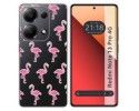 Funda Silicona Transparente para Xiaomi Redmi Note 13 Pro 4G diseño Flamenco Dibujos