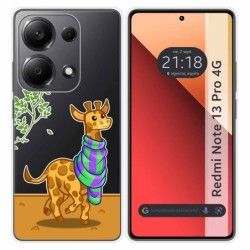 Funda Silicona Transparente para Xiaomi Redmi Note 13 Pro 4G diseño Jirafa Dibujos
