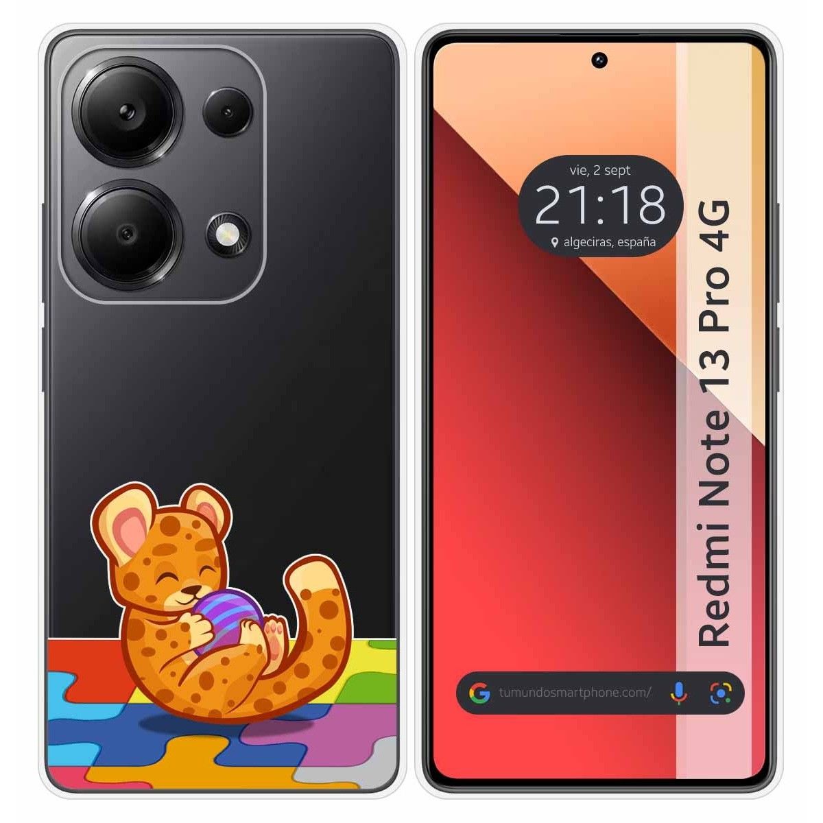 Funda Silicona Transparente para Xiaomi Redmi Note 13 Pro 4G diseño Leopardo Dibujos