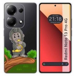 Funda Silicona Transparente para Xiaomi Redmi Note 13 Pro 4G diseño Mono Dibujos