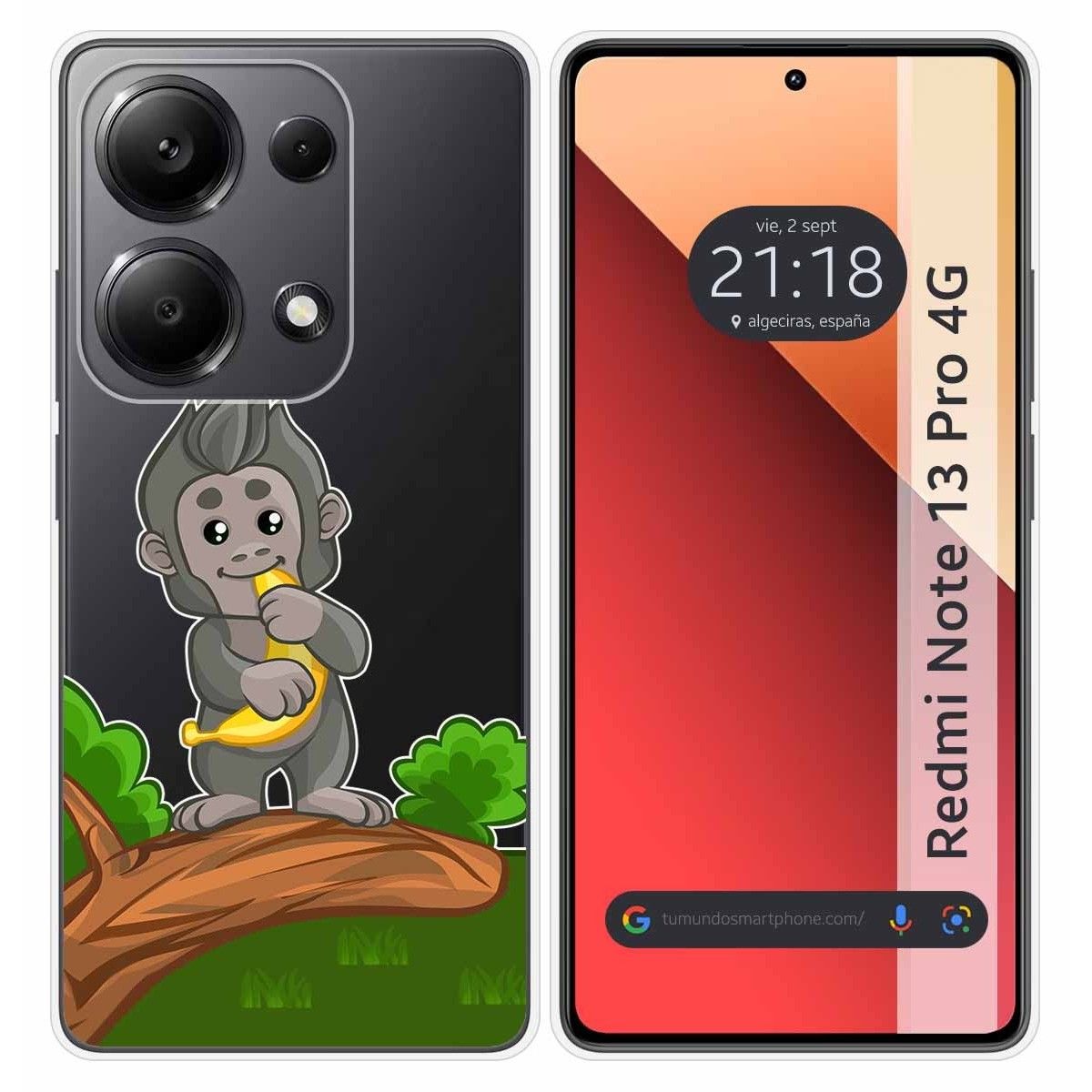 Funda Silicona Transparente para Xiaomi Redmi Note 13 Pro 4G diseño Mono Dibujos