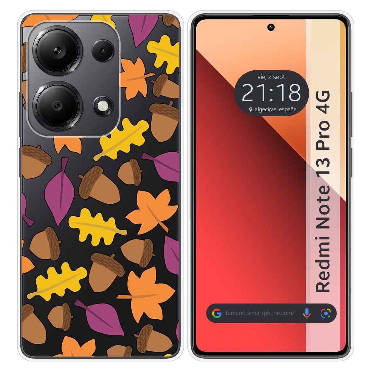 Funda Silicona Transparente para Xiaomi Redmi Note 13 Pro 4G diseño Otoño Dibujos