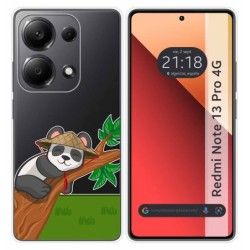 Funda Silicona Transparente para Xiaomi Redmi Note 13 Pro 4G diseño Panda Dibujos