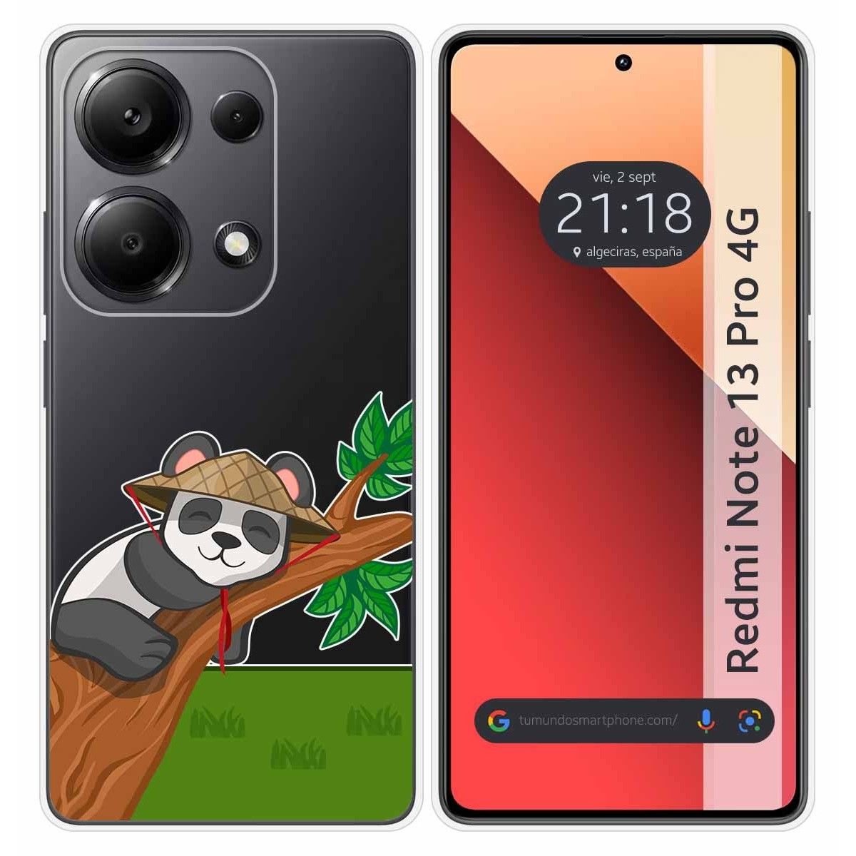 Funda Silicona Transparente para Xiaomi Redmi Note 13 Pro 4G diseño Panda Dibujos