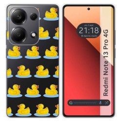 Funda Silicona Transparente para Xiaomi Redmi Note 13 Pro 4G diseño Pato Dibujos