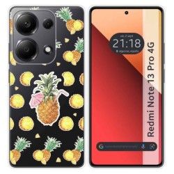 Funda Silicona Transparente para Xiaomi Redmi Note 13 Pro 4G diseño Piña Dibujos