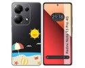 Funda Silicona Transparente para Xiaomi Redmi Note 13 Pro 4G diseño Playa Dibujos
