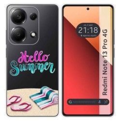 Funda Silicona Transparente para Xiaomi Redmi Note 13 Pro 4G diseño Summer Dibujos